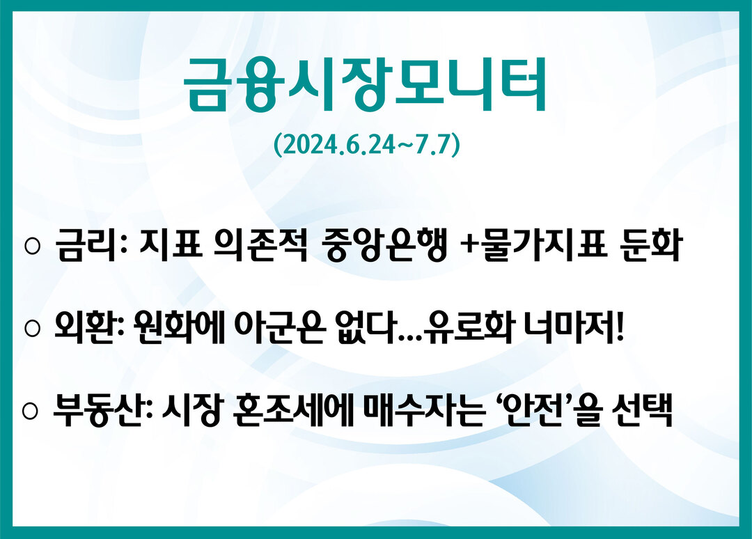 금리: 지표 의존적 중앙은행 + 물가지표 둔화