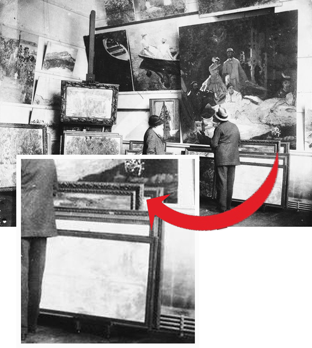 클로드 모네와 트레비소 공작이 지베르니 스튜디오에서 찍은 사진 1900년