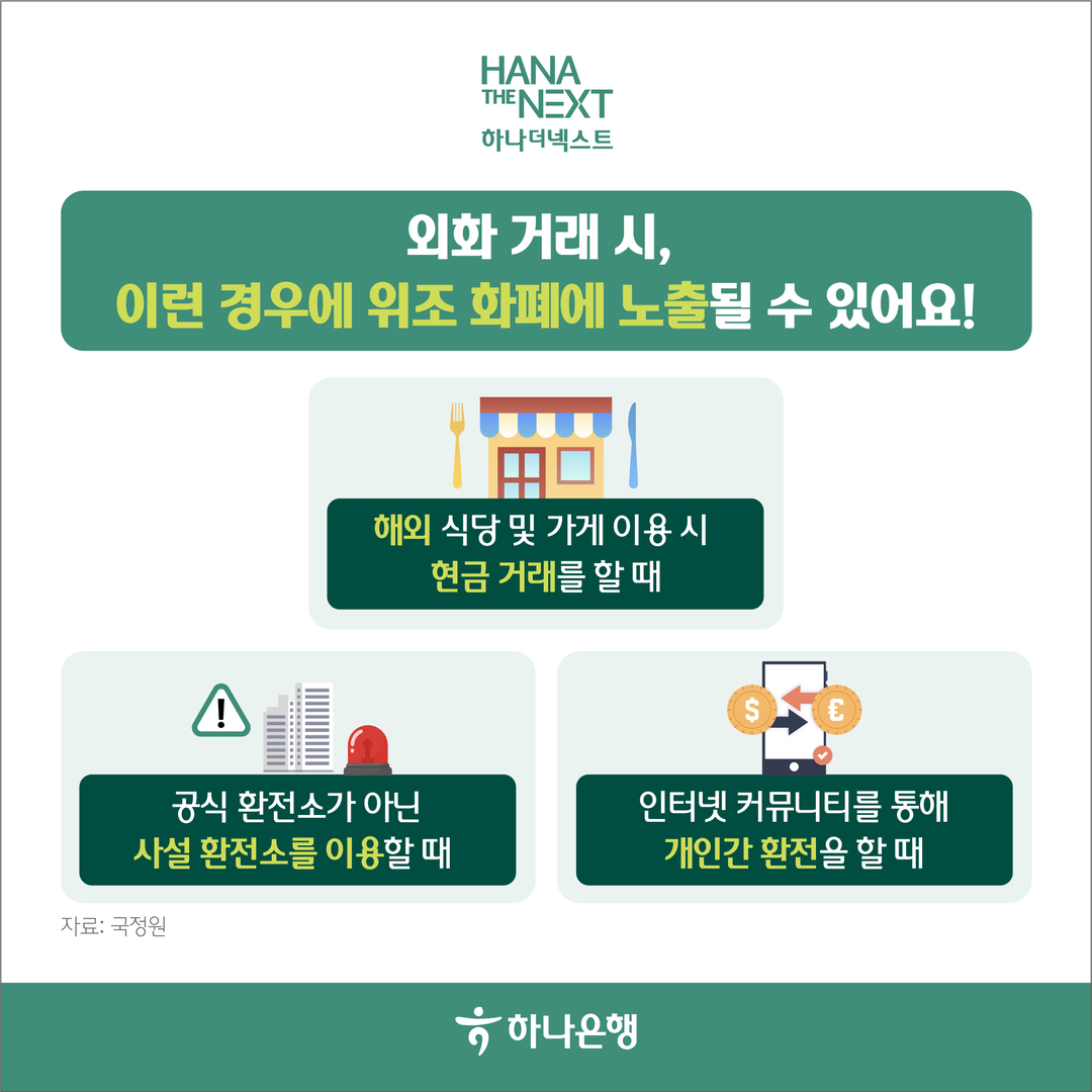 해외여행 예정이라면 외화 위폐 조심하세요!