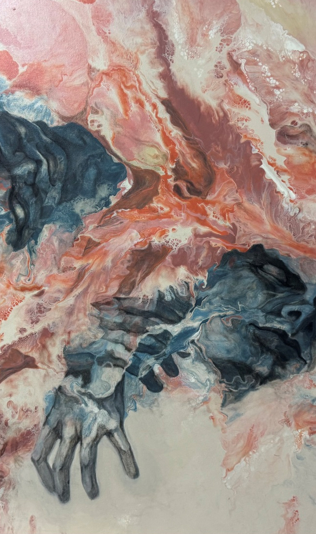 <Emergence 5, Acrylic, charcoal, canvas, 100 × 80 cm, 2025>