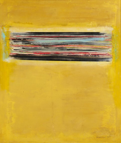 제사(1966). 찢긴 상처 같은 모양을 하고 있는 앵포르멜 작품입니다.