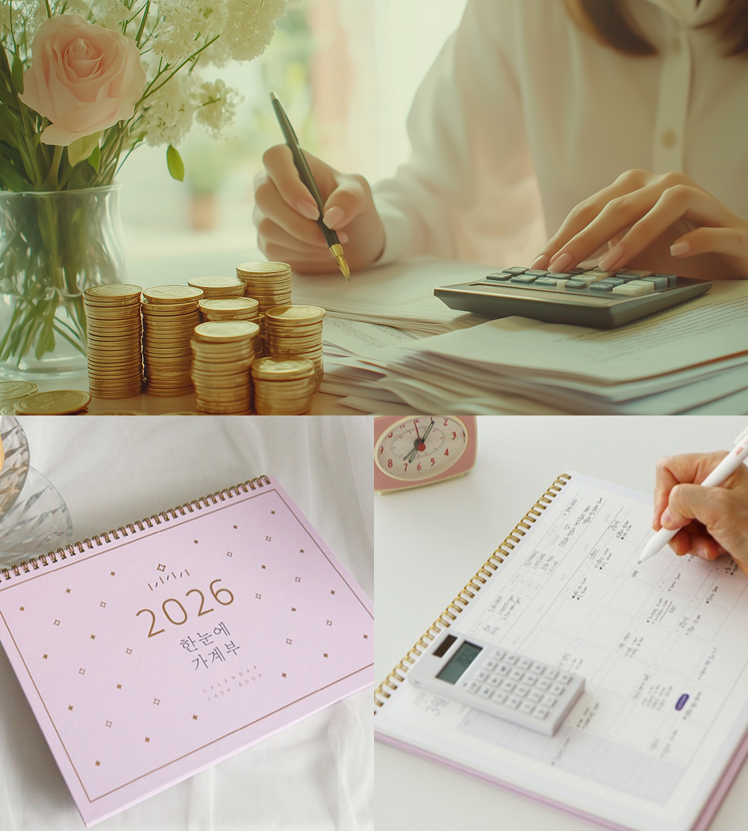 가계부를 적는 모습 사진