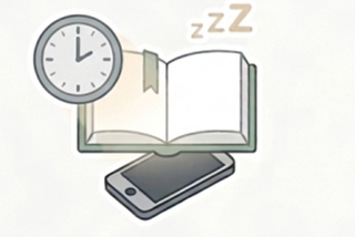 시계, 책, 핸드폰 그림