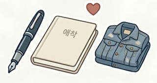 펜, 책, 옷 사진